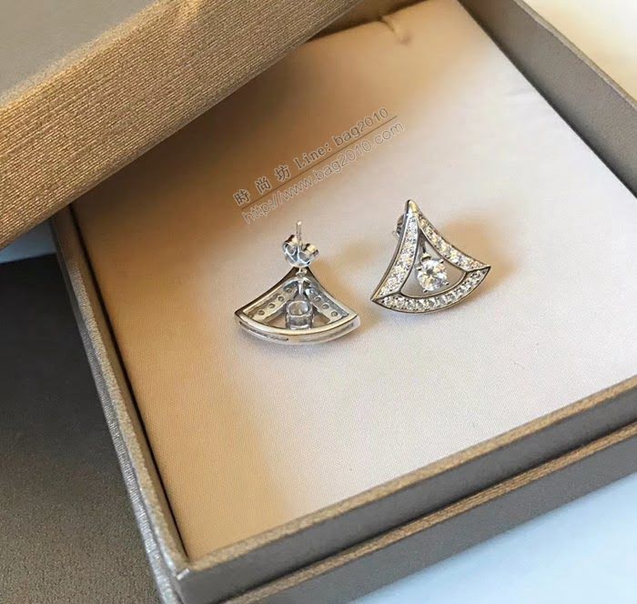 Bvlgari飾品 寶格麗Diva系列裙子大號鏤空耳釘 耳環  zgbq3204